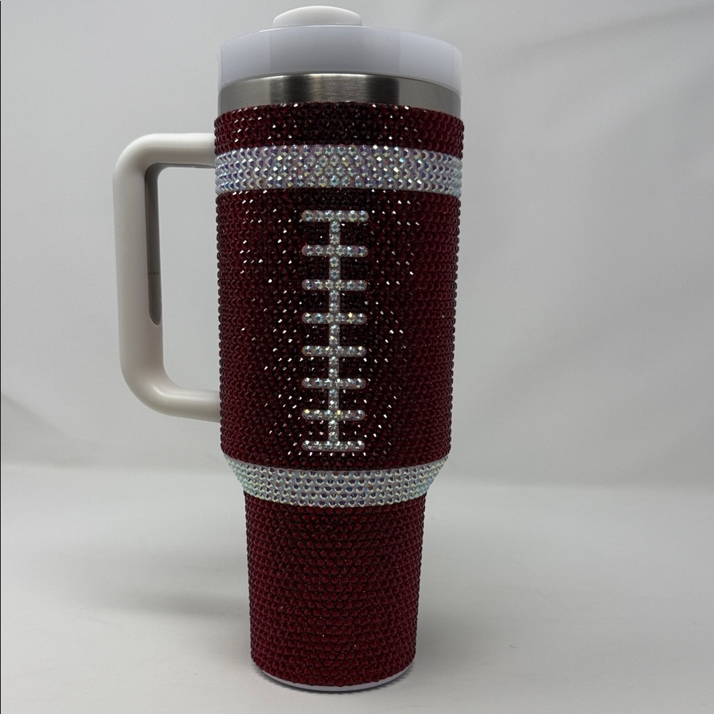 Live Love Gameday Rhinestone Football Tumbler with Handle 40 oz Sports Mug
